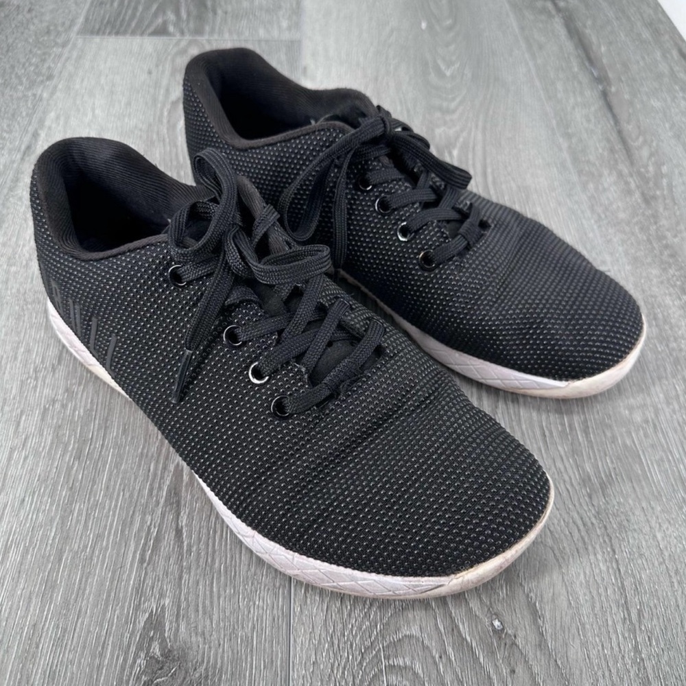 NOBULL Women's Black Athletic Speckle Trainer Shoes Lace Up Round Toe Size 9.5